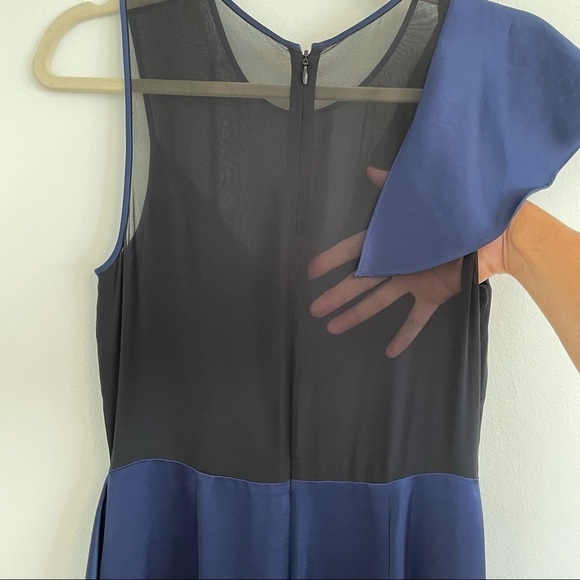 Diane Von Furstenberg DVF Silk Jumpsuit mesh cut out ruffle sexy going out sz 2 - Picture 10 of 15